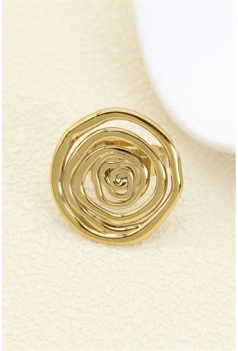 Bague spirale en acier inoxydable doré – Design moderne & ajustable