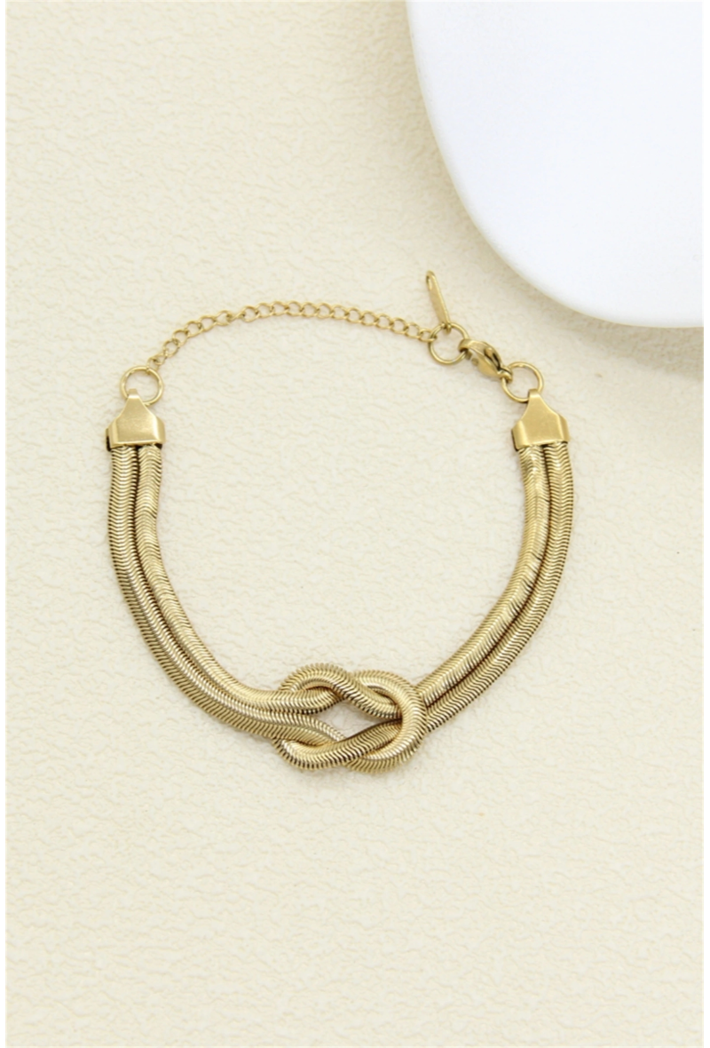 Bracelet nœud doré en acier inoxydable – Élégance moderne