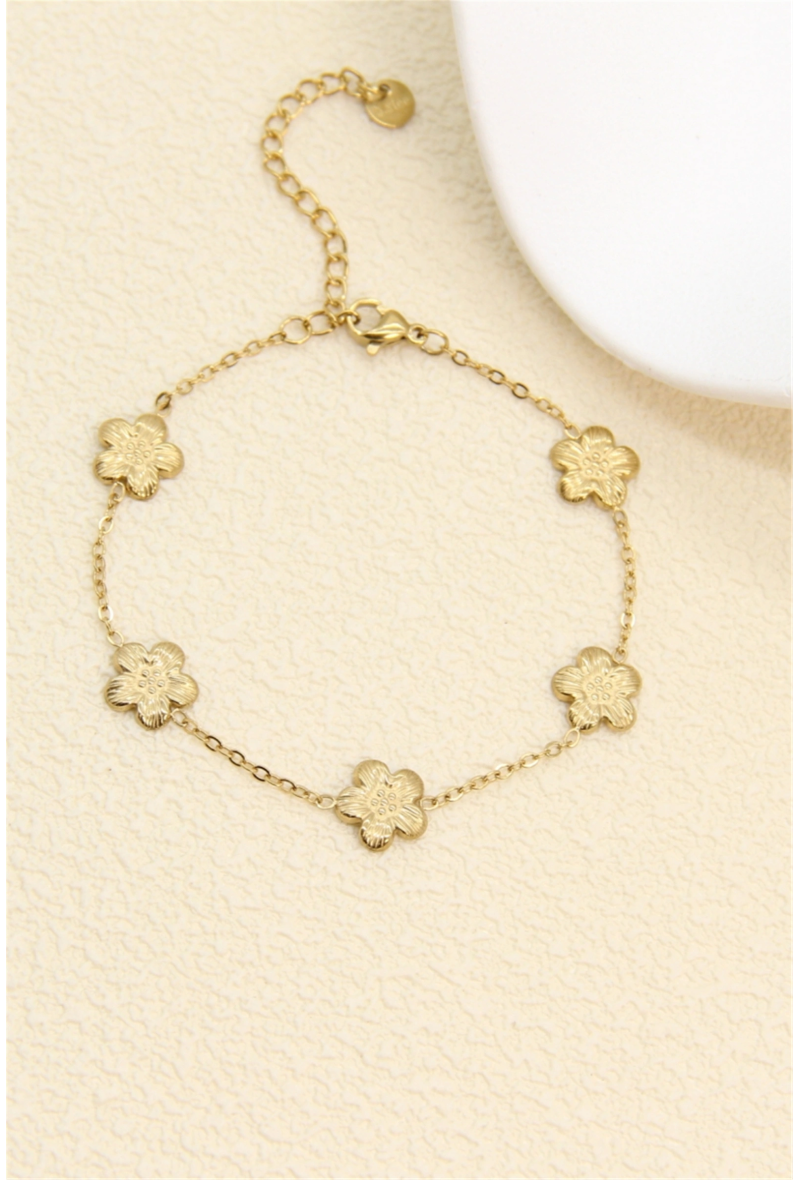 Bracelet fleur en acier inoxydable – Délicatesse et charme