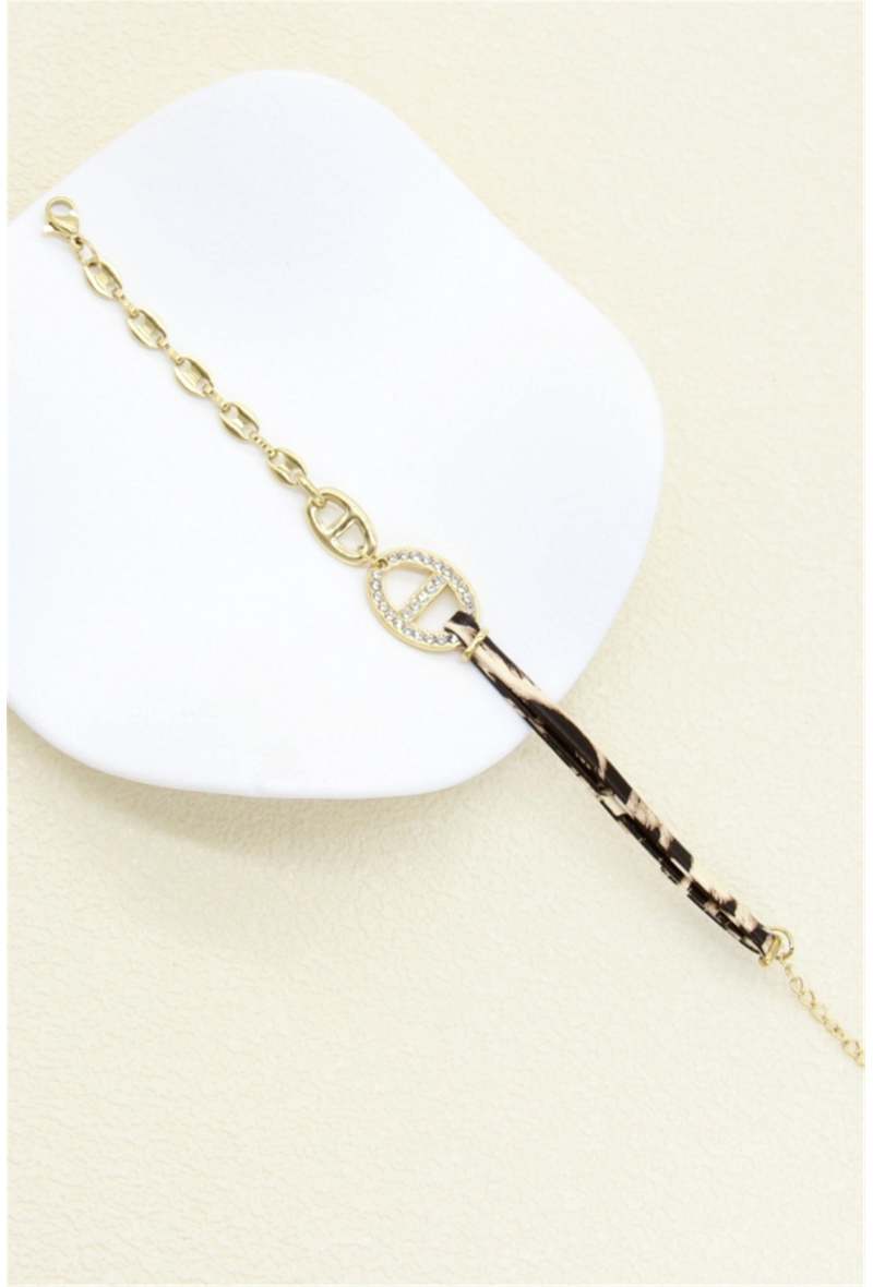 Bracelet chaîne & lien imprimé – style chic et tendance