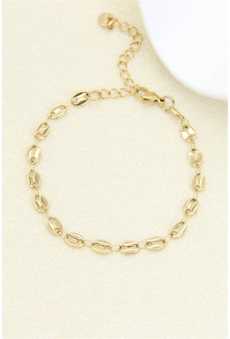 Bracelet maille graine de café en acier inoxydable