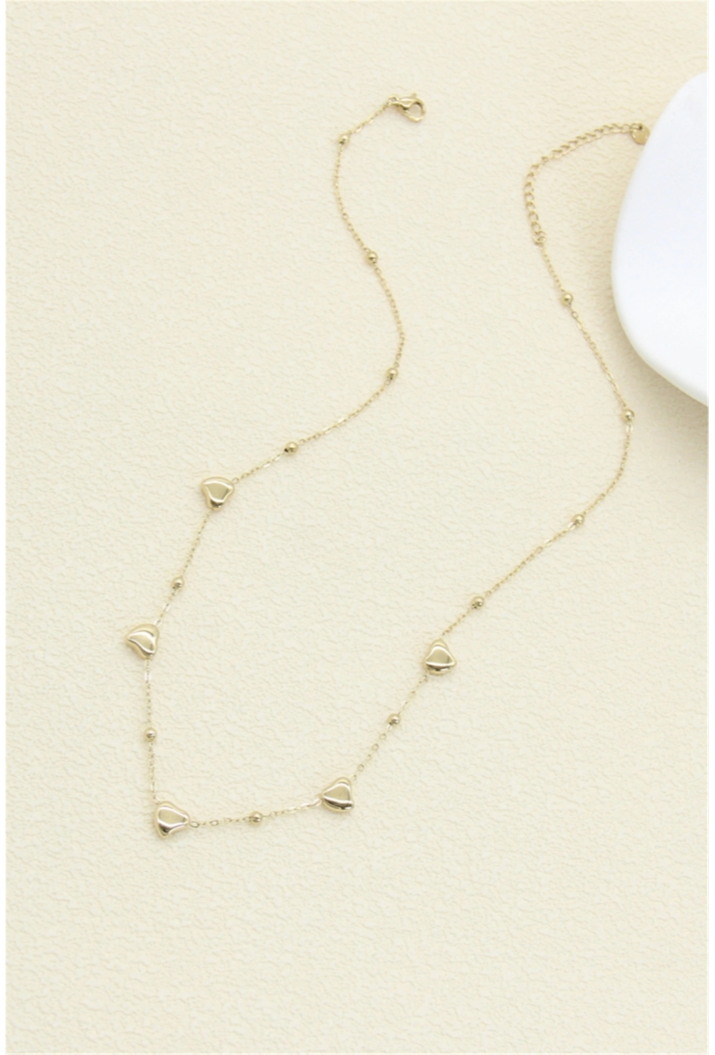 Collier Cœurs Minimalistes – Acier Inoxydable Doré