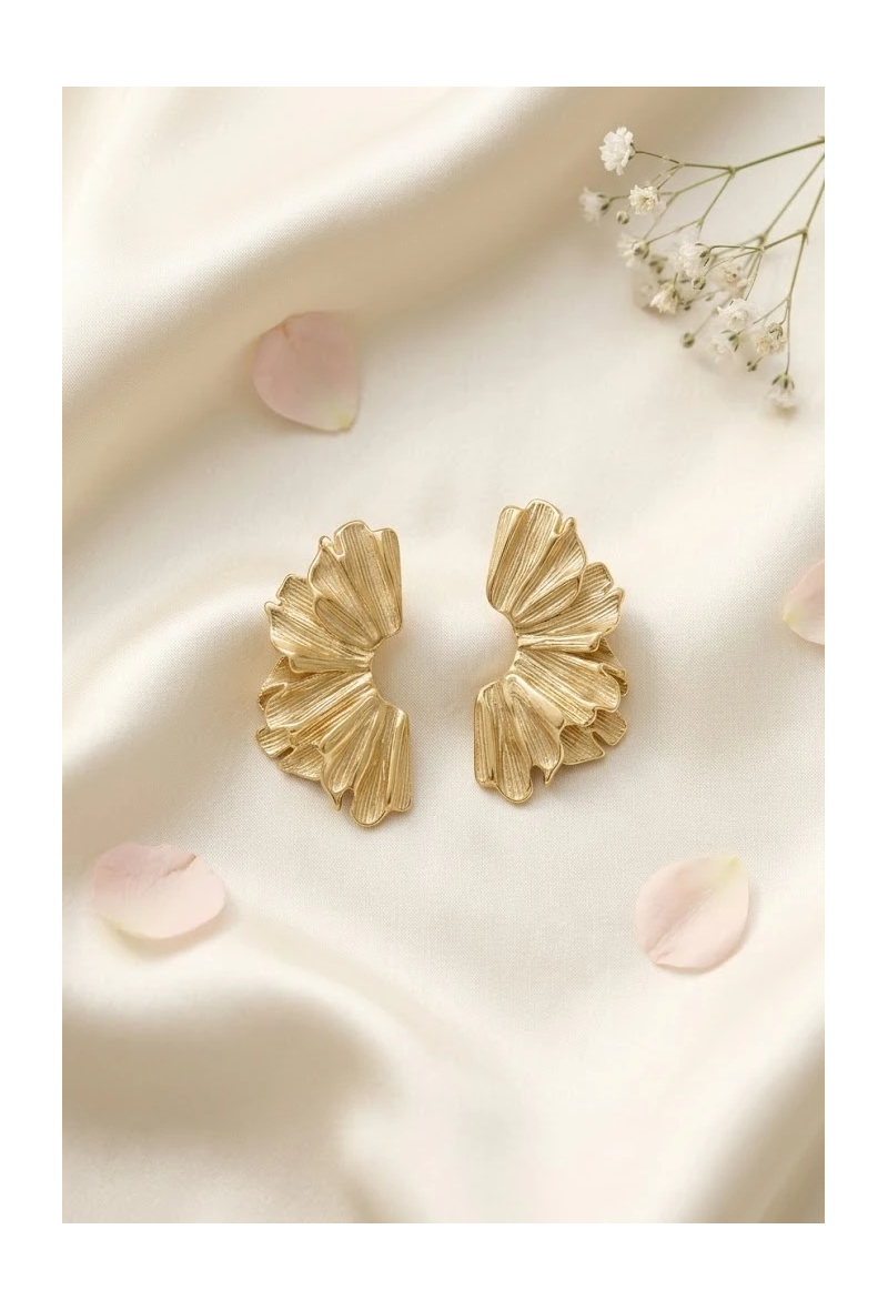 Boucles d’oreilles Feuillage Ginkgo Acier Inoxydable